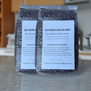 Thai Glutinous Black Rice – 2 x 1 kg. (2.2 lb.) Bags