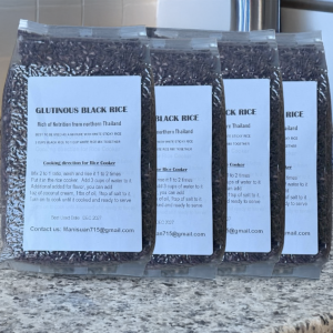 Thai Glutinous Black Rice – 4 x 1 kg. (2.2 lb.) Bags